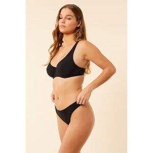 Women's Etam Black Gil Plus Size Tanga Thong Panties 3XL